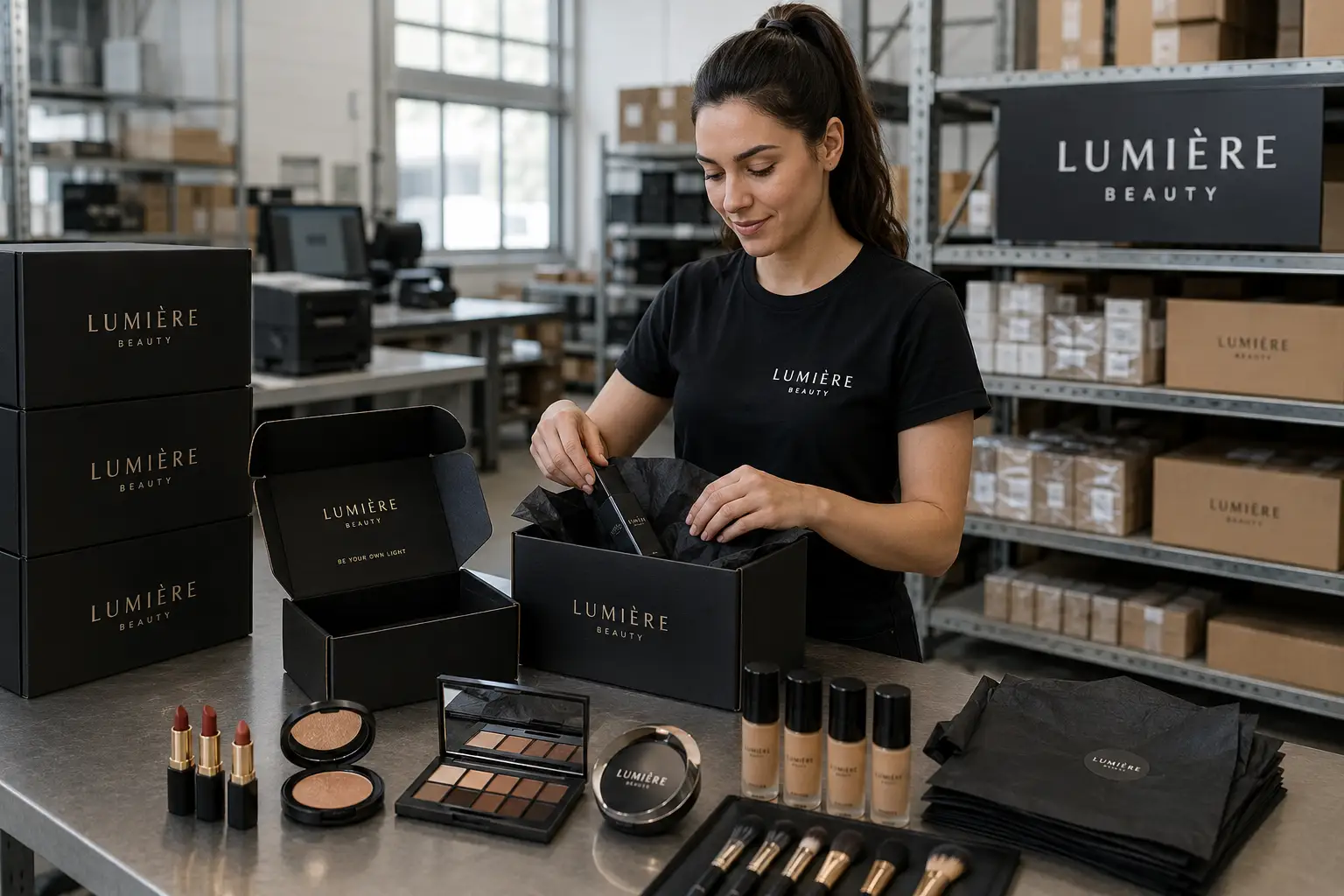 Eyeshadow palette and beauty products for cosmetics retail