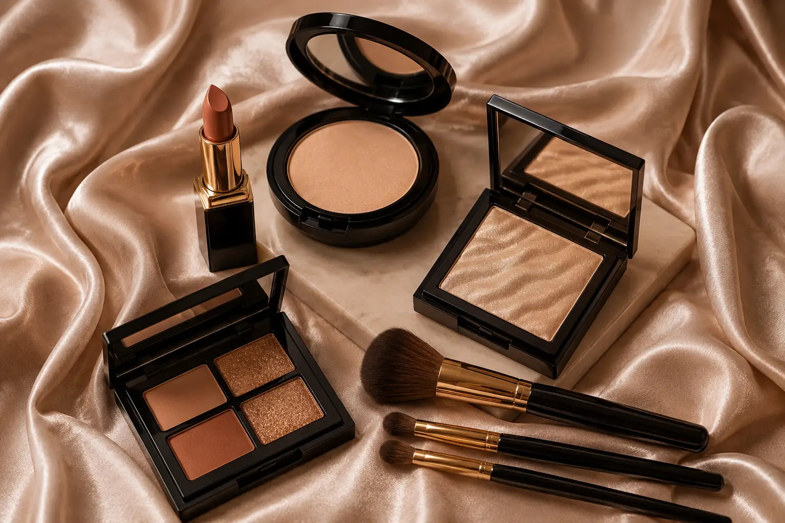 Elegant makeup look for cosmetic product branding
