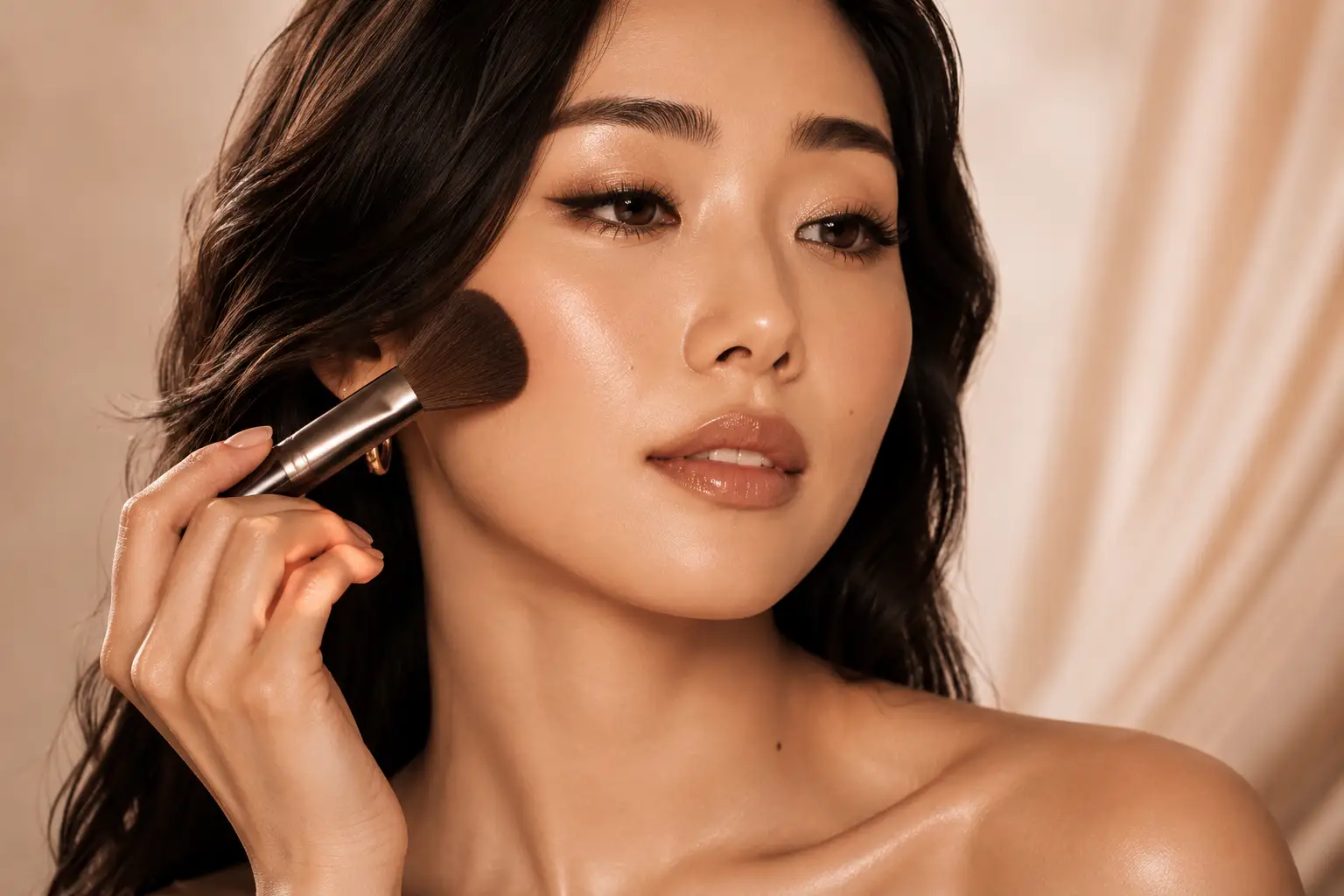 Luxury cosmetic products arranged for beauty retail